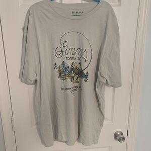 Simms Pale Green Short-Sleeve Graphic Fishing Tee